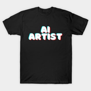 Ai Artist Glitchy Meme Art T-Shirt